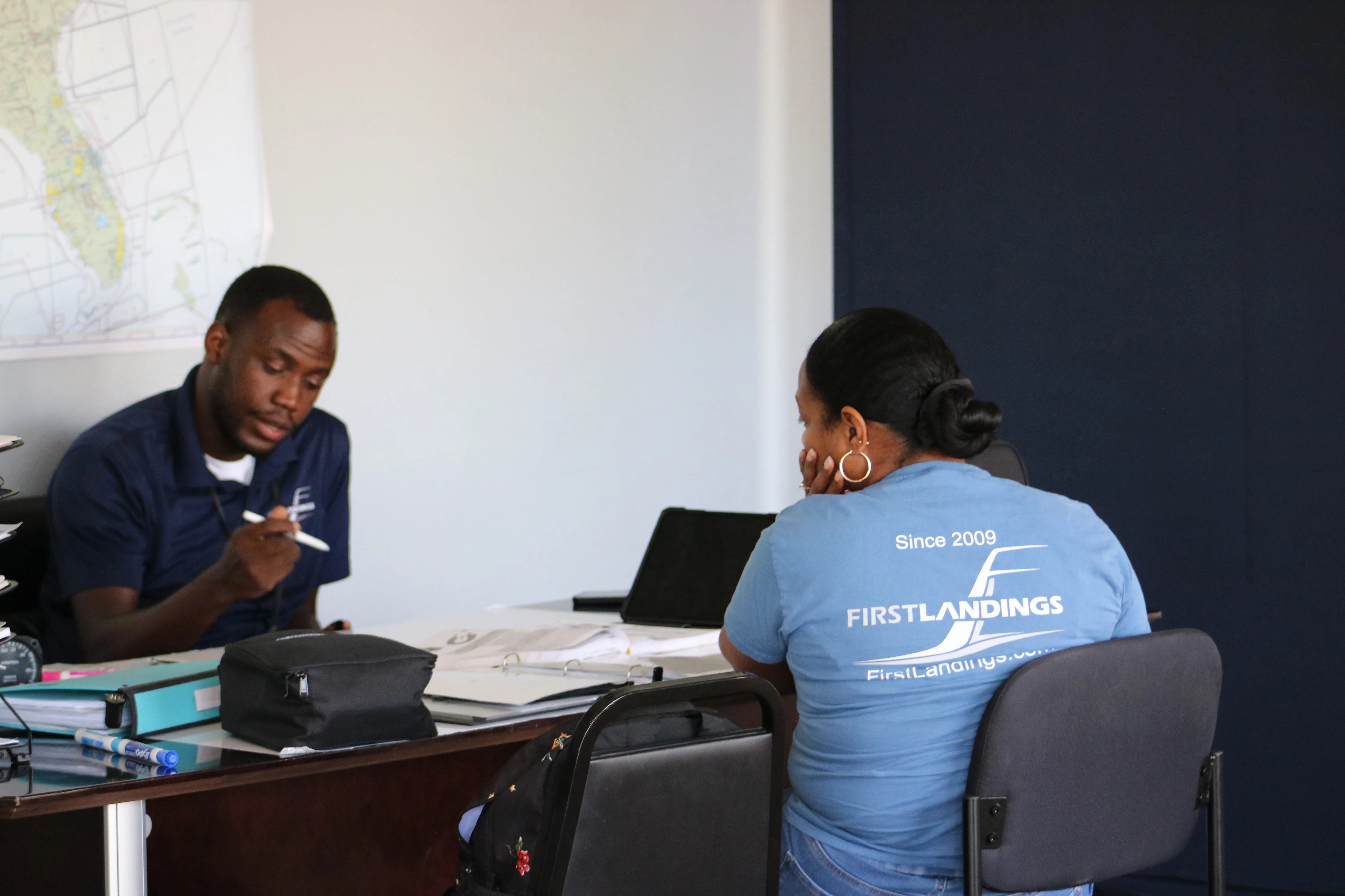 First Landings flight instructor teaching student